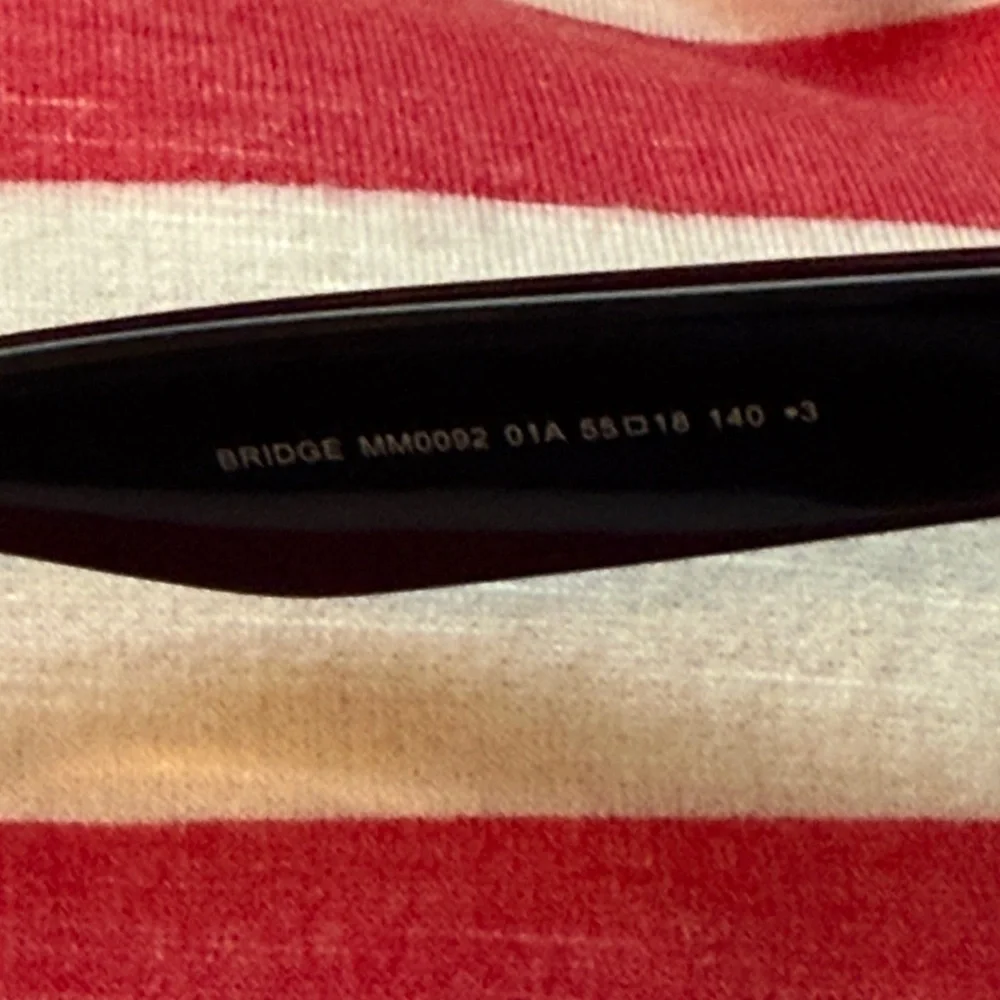 MaxMara 55mm Black Vintage Inspired Rounded Sunglasses with Dark Lenses NIC